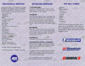 Sunset Hills Automotive brochure inside