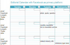 Facebook Editorial Calendar Template